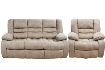 modern triple cozy fabric sofa with a chair