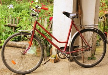 old bicycle on the street