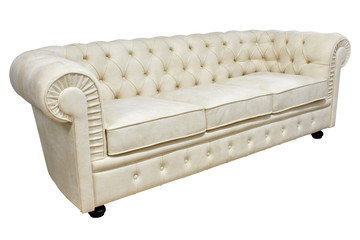 beautiful modern stylish white fabric sofa handwork