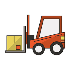 Forklift with box vehicle symbol