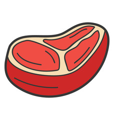 Hand drawn vector of steak icon