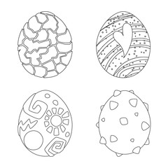 Isolated object of dinosaur  and magic  symbol. Set of dinosaur  and fantasy stock vector illustration.