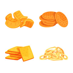 Vector design of food and crunchy logo. Collection of food and flavor stock vector illustration.