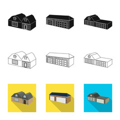 Vector design of facade and housing icon. Collection of facade and infrastructure stock vector illustration.