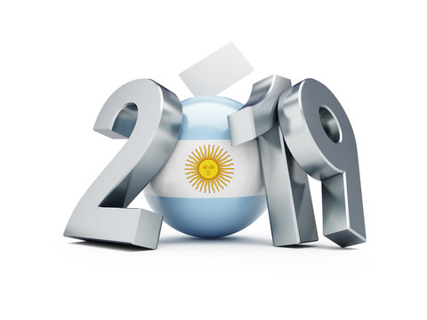Argentina General Election 2019 on a white background 3D illustration, 3D rendering