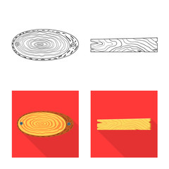 Vector design of raw  and forest  icon. Collection of raw  and hardwood stock symbol for web.