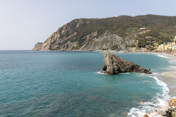MONTEROSSO, LIGURIA/ITALY  - APRIL 22 : View of the coastline at Monterosso Liguria Italy on April...