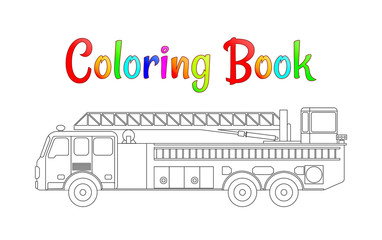 Naklejka premium Fire truck coloring book vector. Coloring pages for kids Vector illustration eps 10.