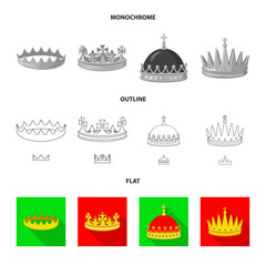 Isolated object of medieval and nobility sign. Collection of medieval and monarchy vector icon for stock.