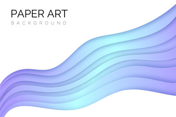 Wavy holographic paper cut background
