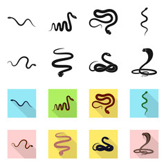 Vector design of mammal and danger sign. Set of mammal and medicine stock symbol for web.