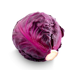 Obraz premium Purple cabbage isolated on white background