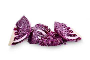 Purple cabbage isolated on white background
