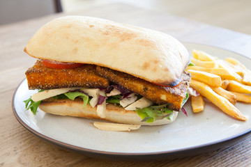 Tofu Sandwich with Cabbage Slaw
