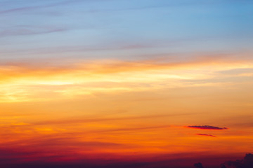 colorful dramatic sky with cloud at sunset