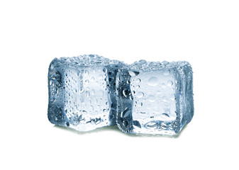 ice cubes on white background