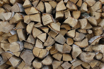 Stack of wood for background
