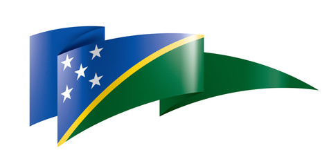 Solomon Islands flag, vector illustration on a white background