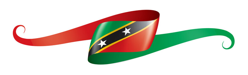 Saint Kitts and Nevis flag, vector illustration on a white background