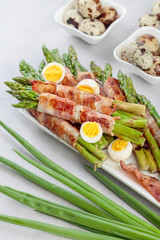 Asparagus with bacon.