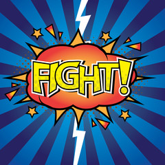 Battle versus fight letters Comic bubble with effect and background