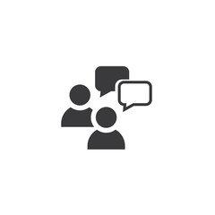 Speaking people icon vector. Talk people icon in flat style. Man with speech bubble illustration. Talk chat business concept. - Vector 