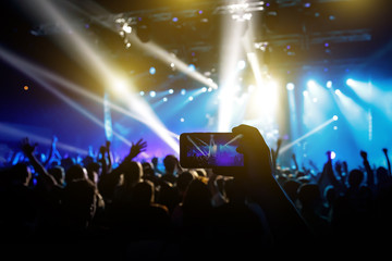 Instagram photo to mobile phone. Concert performance