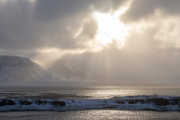 Sun shining on the isles around Snaefellsnes - Iceland