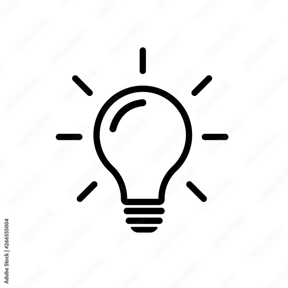 Poster light bulb line icon vector, isolated on white background. idea sign, solution, thinking concept. li