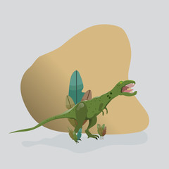 Hand Drawn T-Rex Background. Vector Illustration. Eps 10