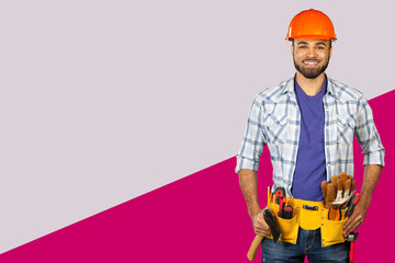 handsome happy workman