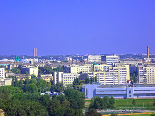 Fototapeta premium Urban landscape. Panoramic view landscape of a small town