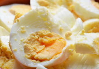 Hard boiled eggs closeup