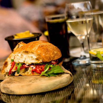 Vegetarian Dried Tomato Salad Bread Roll