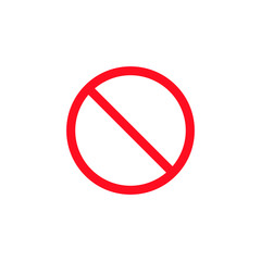 No sign vector stop sign icon. Simple red warning isolated symbol