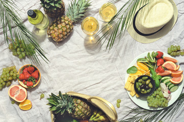 Summer beach picnic background