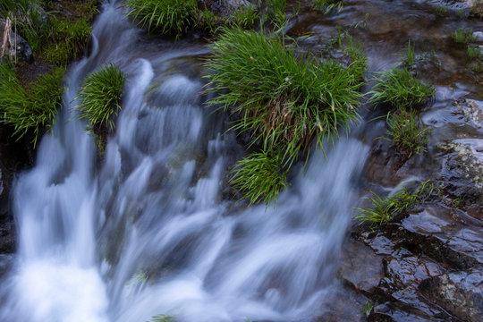 Waterfall in Manteigas, Serra da Estrela in Portugal called Poco do Inferno (Hell Pit)