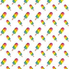 colors ice creams in sticks pattern