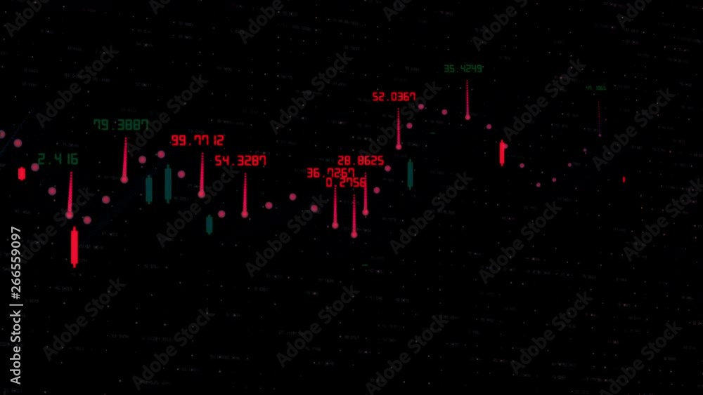 Poster digital red positive financial stock chart grows up. abstract global market chart value animation 38