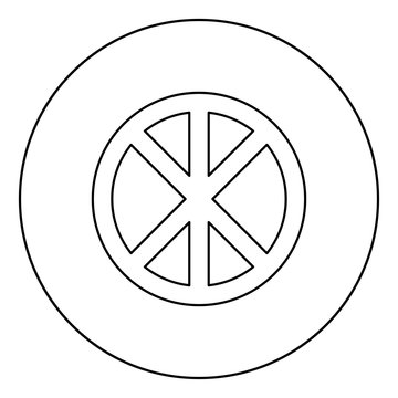recommend clip art: Cross round circle on bread concept parts body Christ Infinity sign in religious icon in circle round outline black color vector illustration flat style image