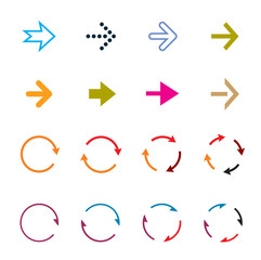 Sets of color circle arrows. Vector Icons