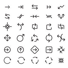Set of black vector arrows. COLLECTION OF ICONS.