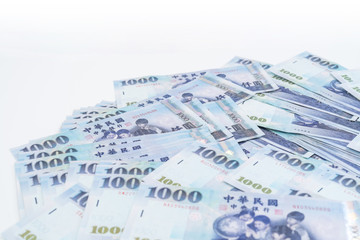 1000 New Taiwan Dollars isolated on white background