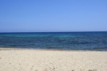 sea and white sand in Tunisia