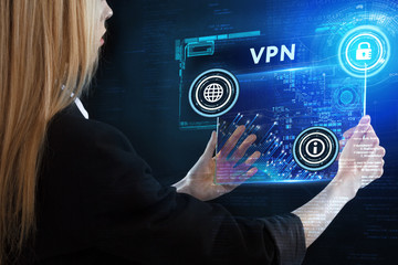 The concept of business, technology, the Internet and the network. A young entrepreneur working on...