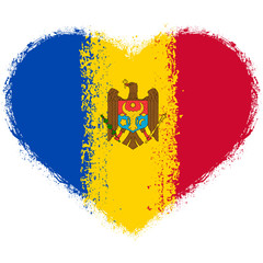 Flag of Moldova on Grunge Heart