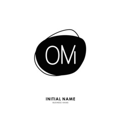 O M OM Initial logo letter with minimalist concept. Vector with scandinavian style logo.