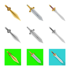 Vector design of game  and armor  logo. Collection of game  and blade  stock vector illustration.