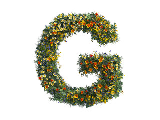 Flower alphabet letter G
