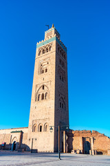 Fototapeta na wymiar The Minaret of Koutoubia Mosque in Marrakech Morocco